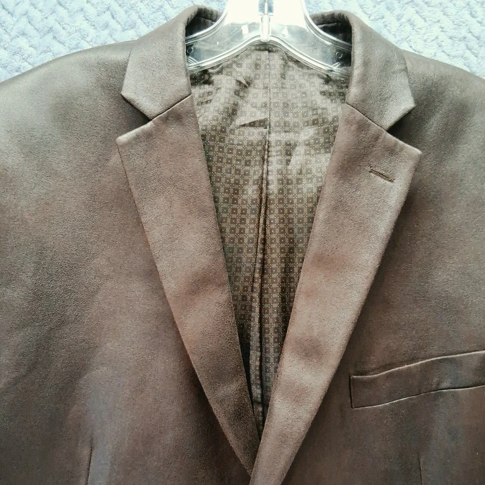Michael Kors Mens Faux Suede Sports Jacket 46R Blazer Brown Cowboy Rancher